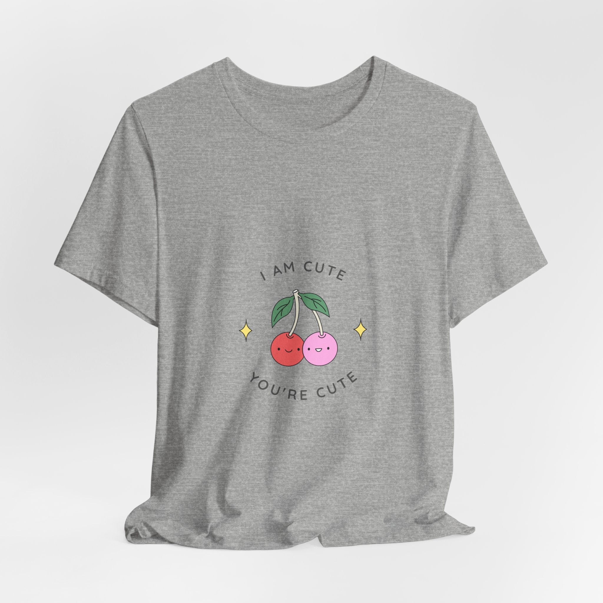 Cute Cherries Graphic Tee — "I Am Cute, You're Cute" Cute Fruit T-Shirt