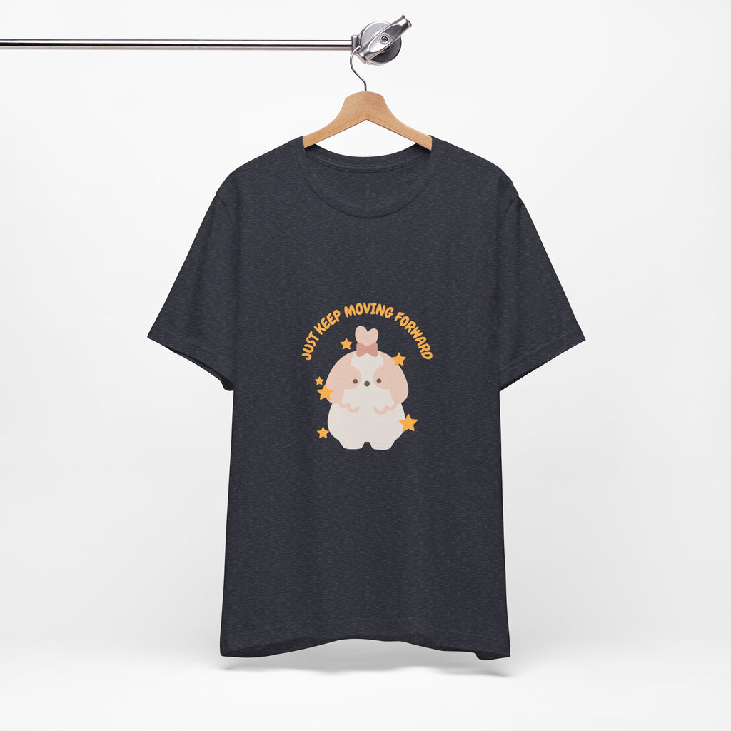Cute Kawaii Bunny Tee — "Just Keep Moving Forward" Graphic T-Shirt