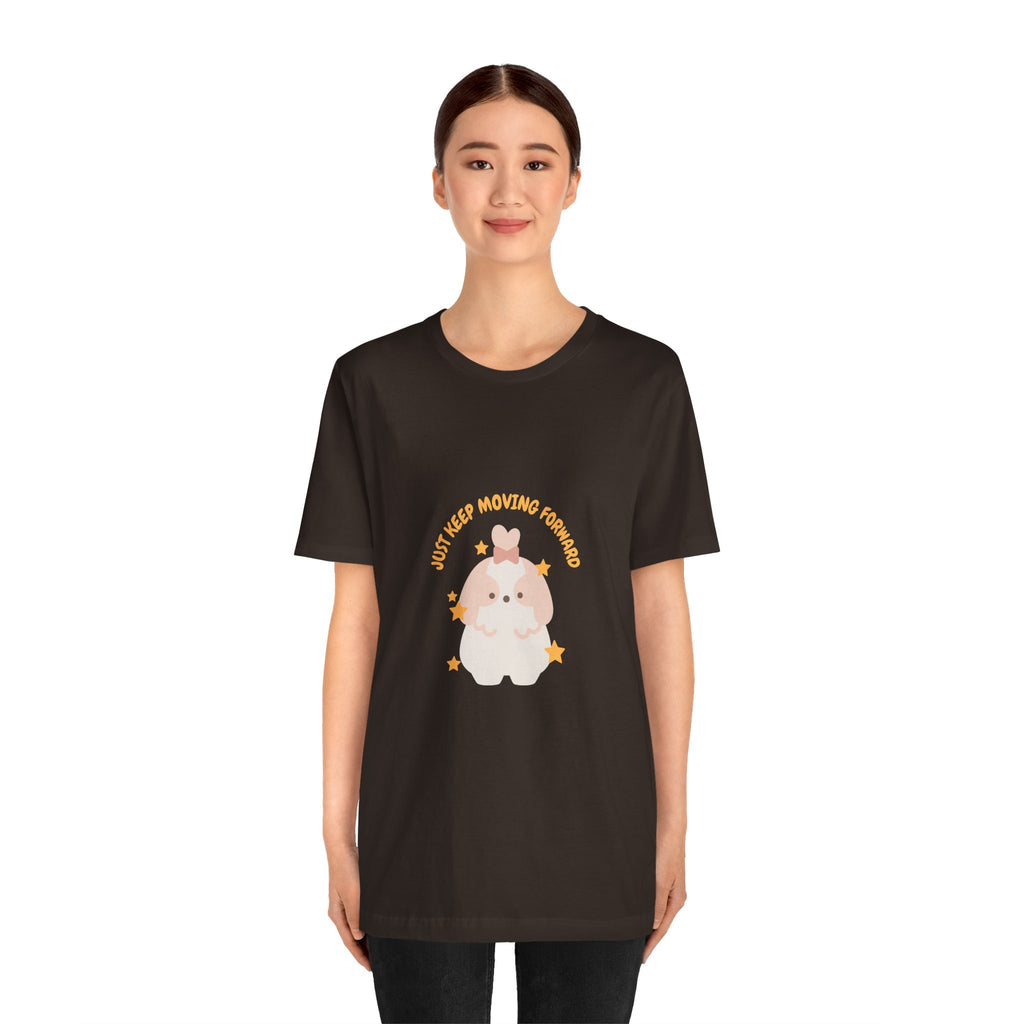 Cute Kawaii Bunny Tee — "Just Keep Moving Forward" Graphic T-Shirt
