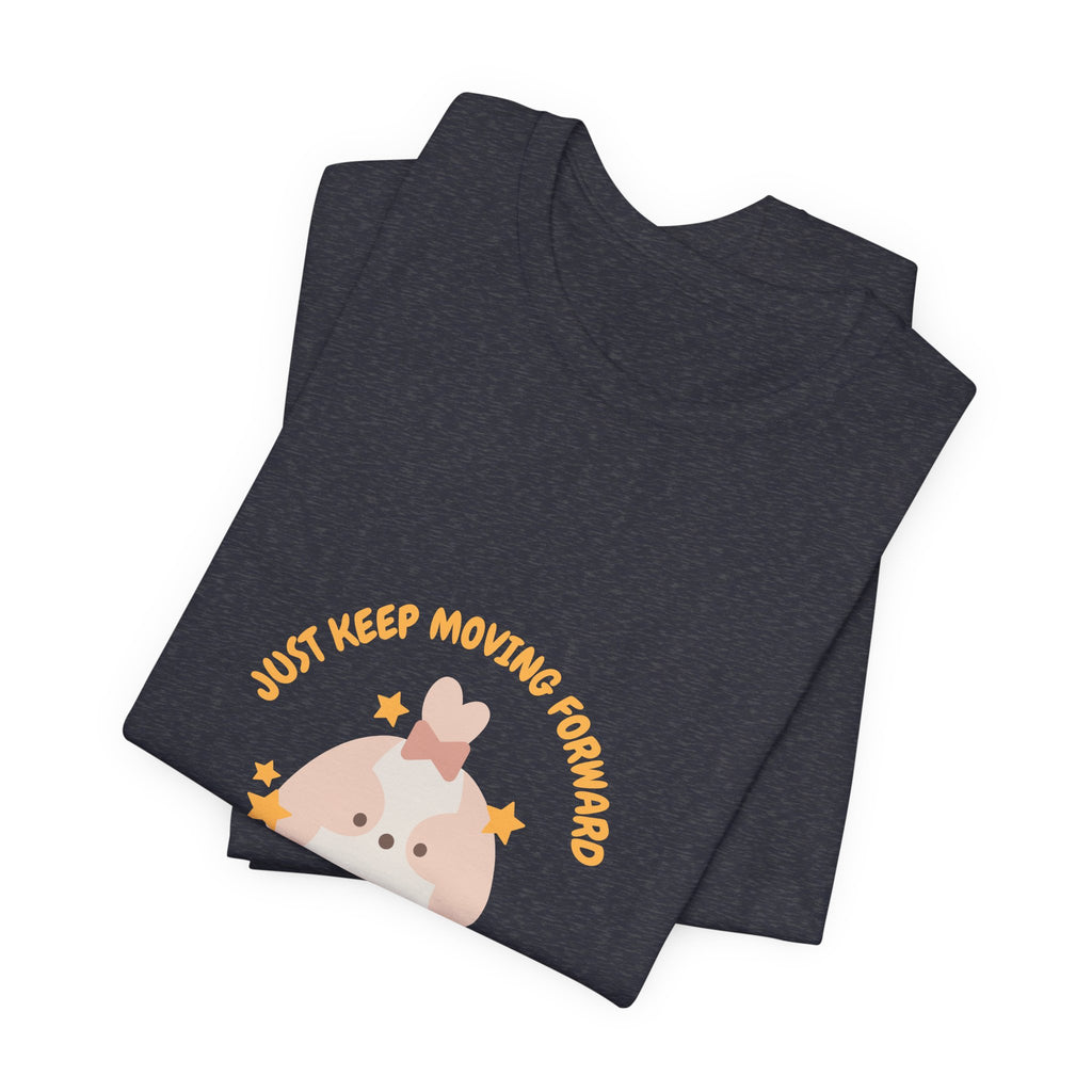 Cute Kawaii Bunny Tee — "Just Keep Moving Forward" Graphic T-Shirt