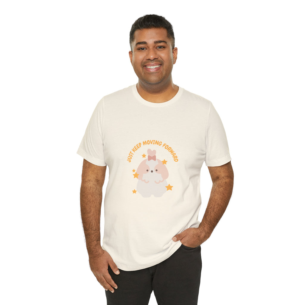 Cute Kawaii Bunny Tee — "Just Keep Moving Forward" Graphic T-Shirt