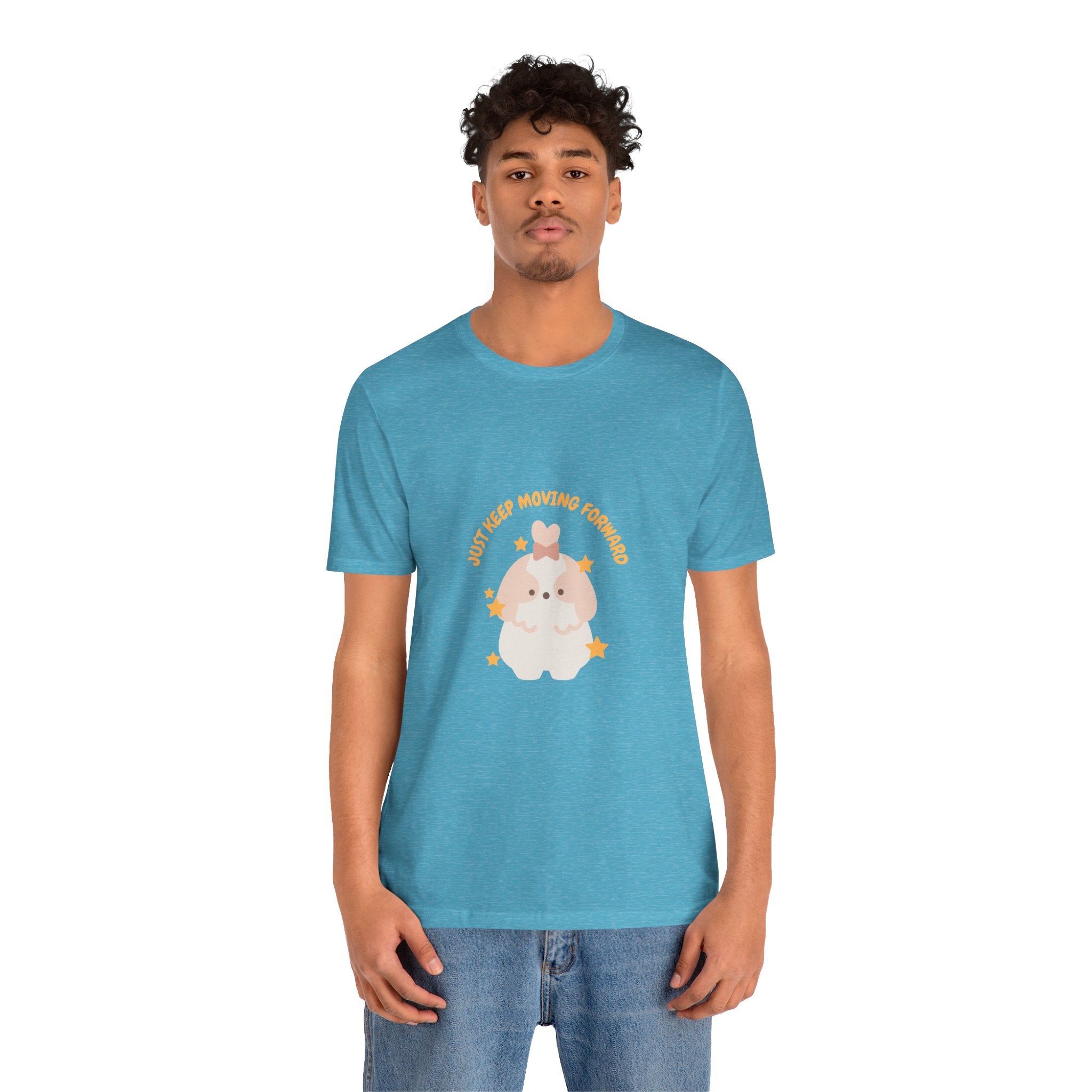Cute Kawaii Bunny Tee — "Just Keep Moving Forward" Graphic T-Shirt