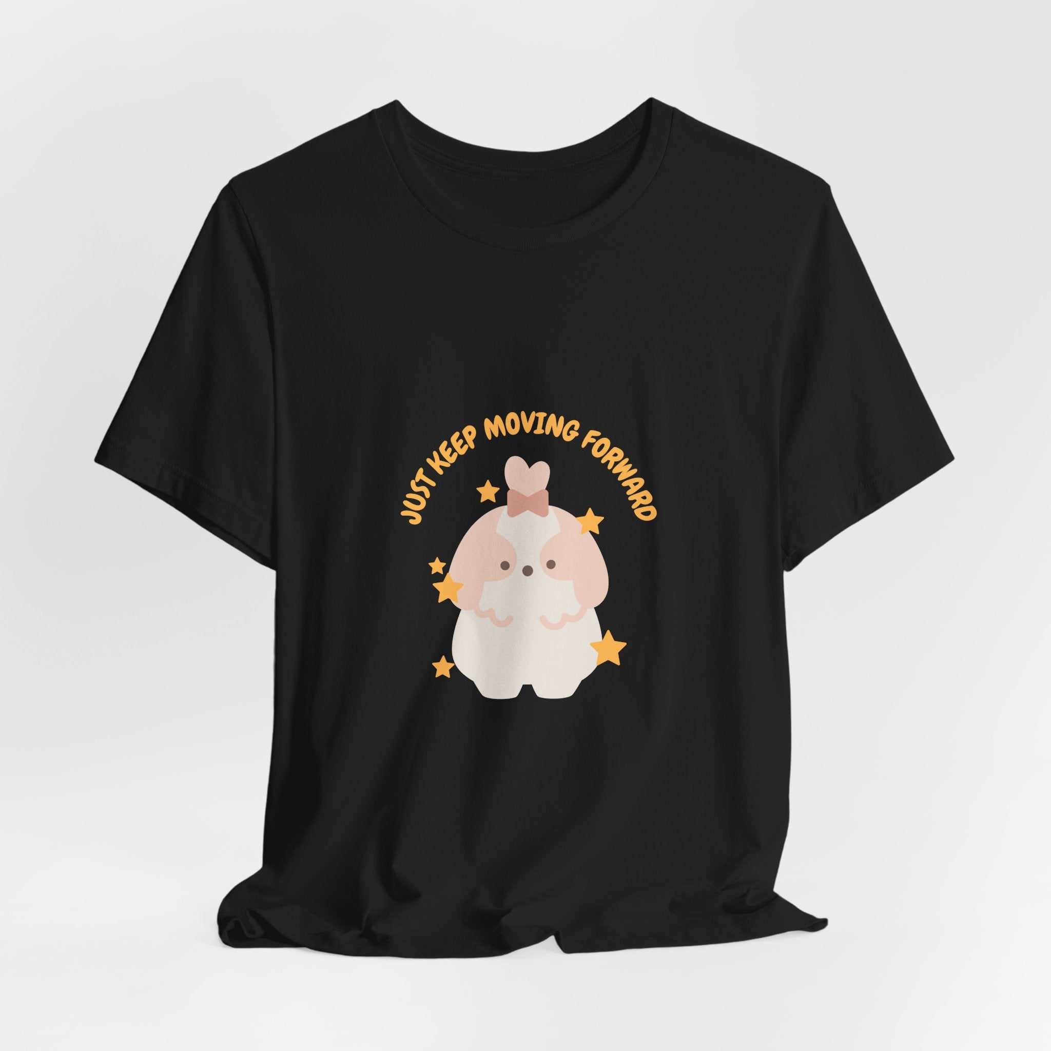 Cute Kawaii Bunny Tee — "Just Keep Moving Forward" Graphic T-Shirt