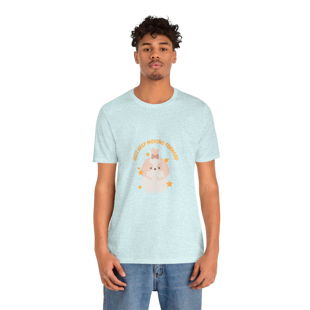 Cute Kawaii Bunny Tee — "Just Keep Moving Forward" Graphic T-Shirt