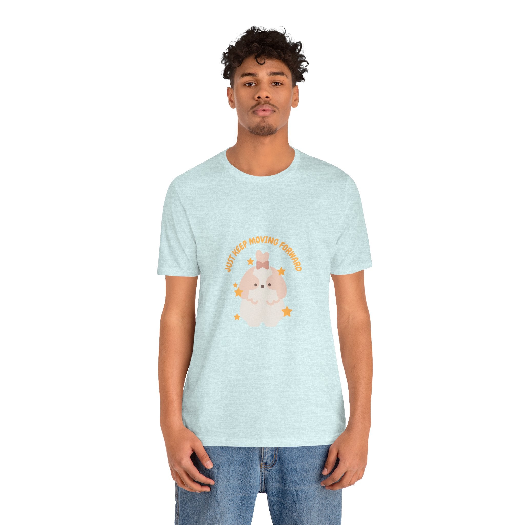 Cute Kawaii Bunny Tee — "Just Keep Moving Forward" Graphic T-Shirt