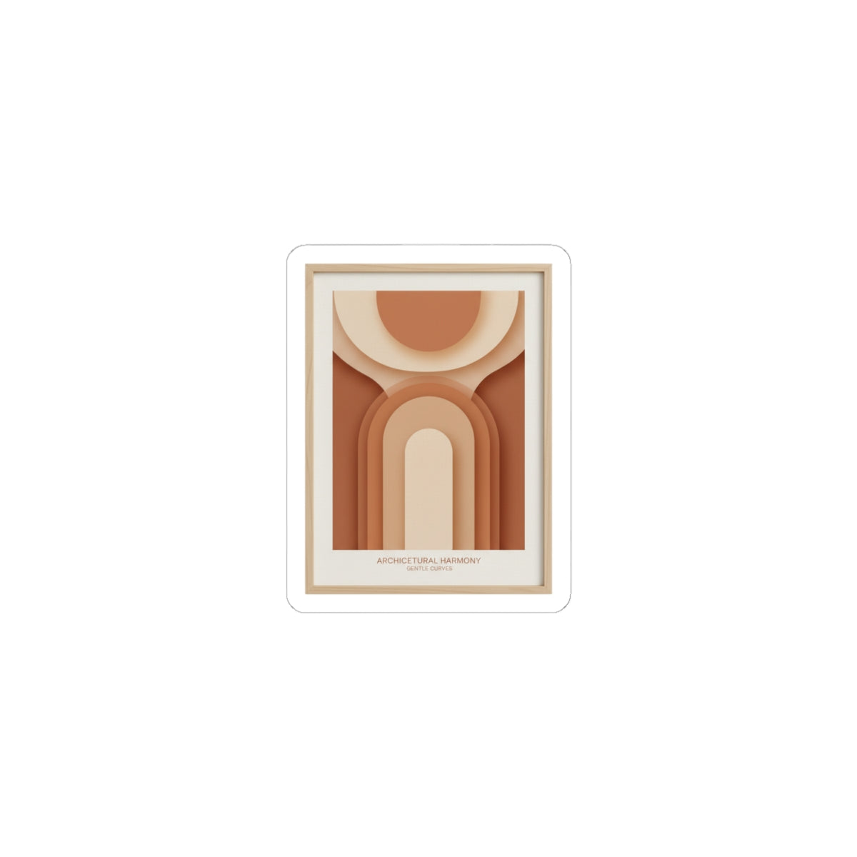 Terracotta Arch Abstract Sticker | earthy minimal, warm neutral shapes