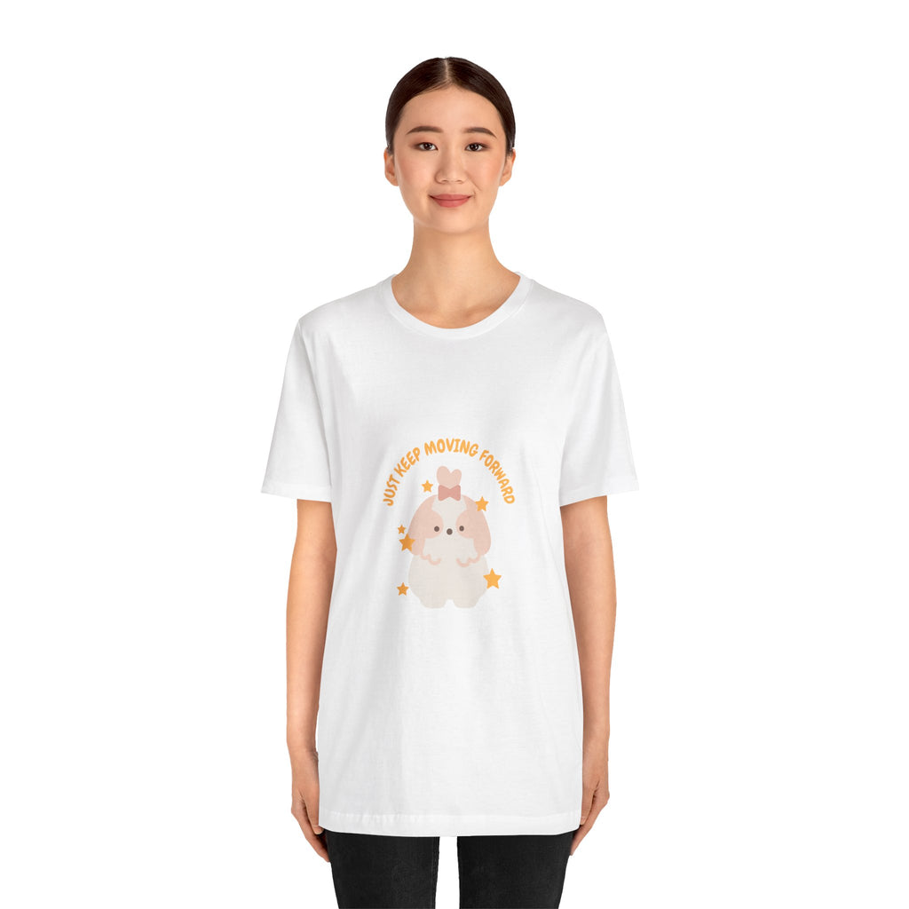 Cute Kawaii Bunny Tee — "Just Keep Moving Forward" Graphic T-Shirt