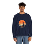 Hello Sunshine Crewneck Sweatshirt — Retro Sunset Cactus Graphic