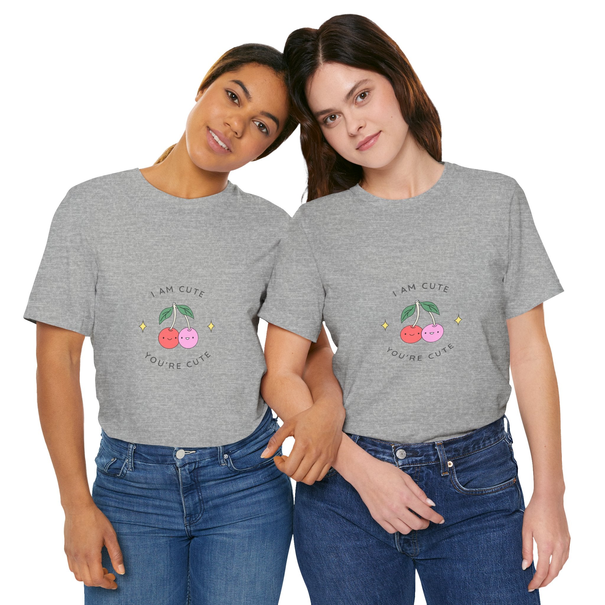 Cute Cherries Graphic Tee — "I Am Cute, You're Cute" Cute Fruit T-Shirt