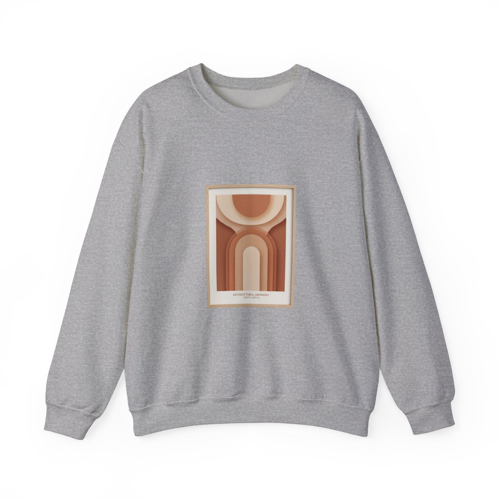 Terracotta Arch Abstract Sweatshirt | warm neutral shapes, clay tone art