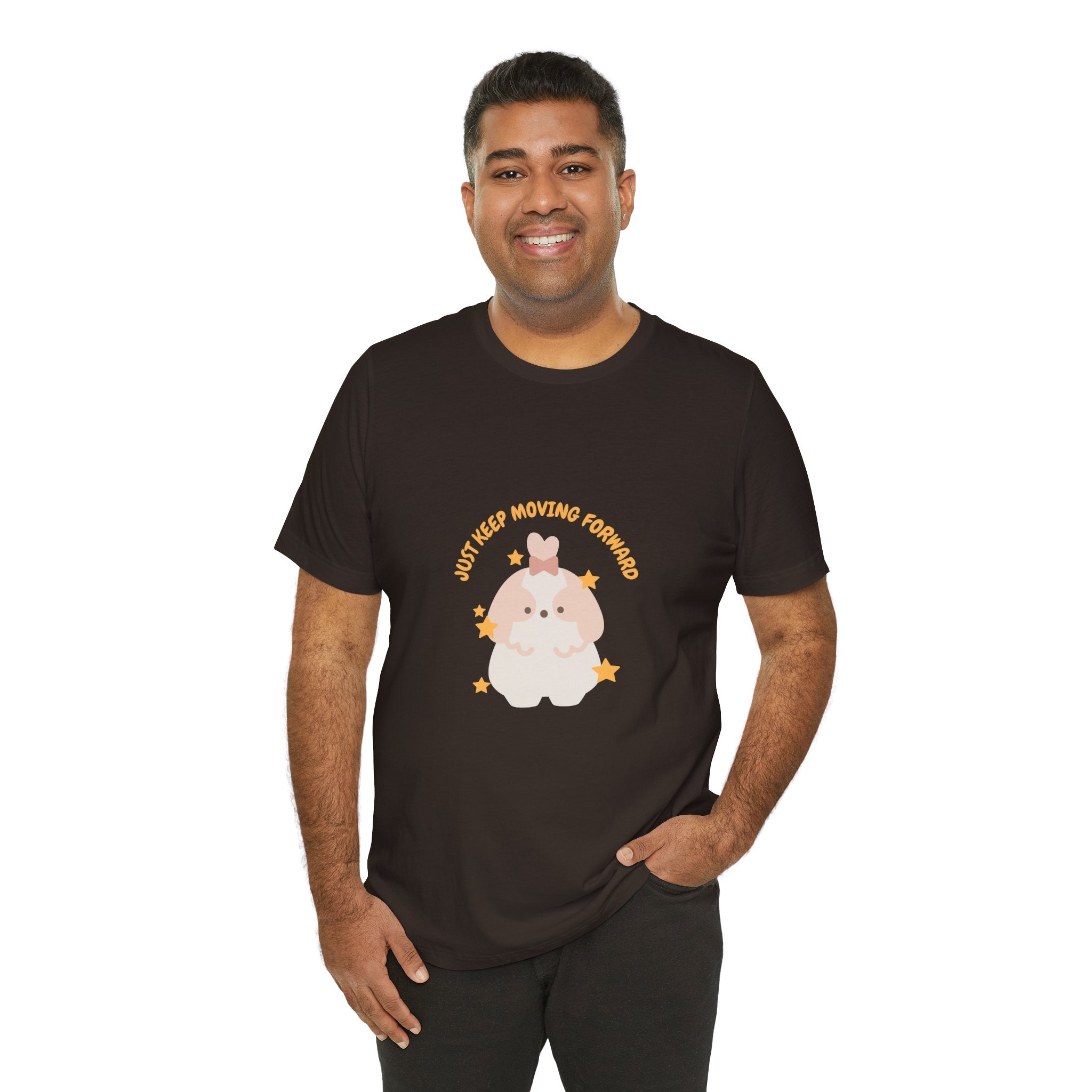 Cute Kawaii Bunny Tee — "Just Keep Moving Forward" Graphic T-Shirt