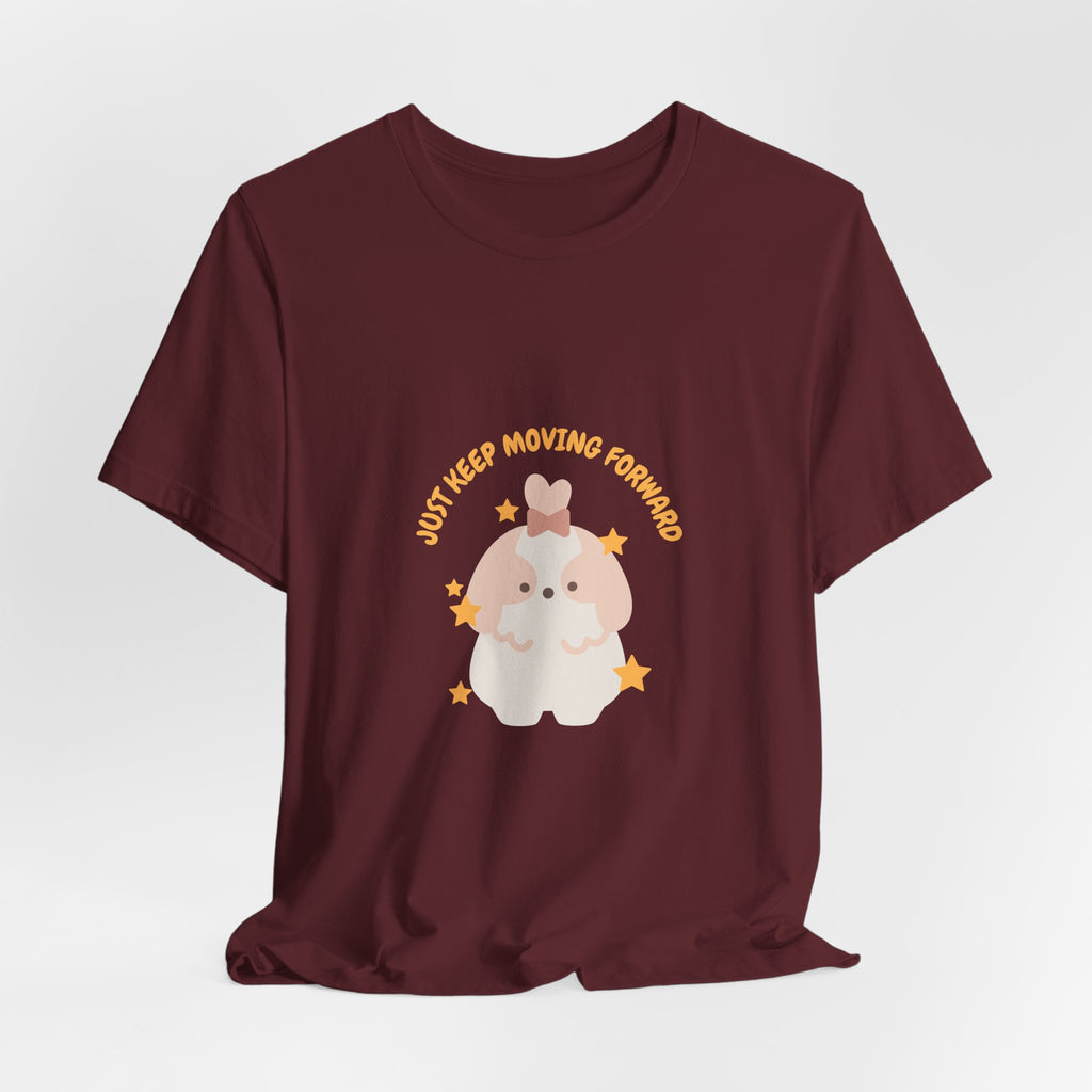 Cute Kawaii Bunny Tee — "Just Keep Moving Forward" Graphic T-Shirt