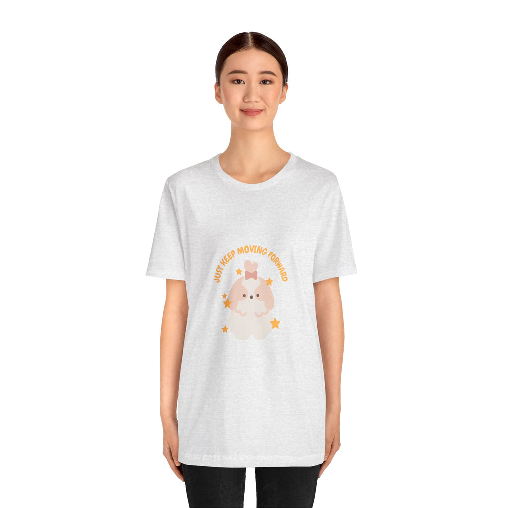 Cute Kawaii Bunny Tee — "Just Keep Moving Forward" Graphic T-Shirt