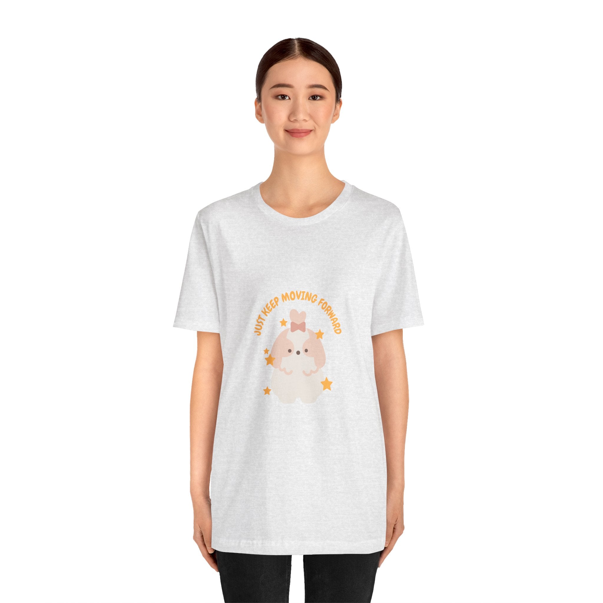 Cute Kawaii Bunny Tee — "Just Keep Moving Forward" Graphic T-Shirt