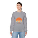 Hello Sunshine Crewneck Sweatshirt — Retro Sunset Cactus Graphic