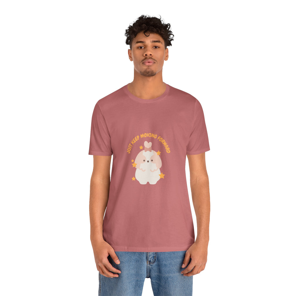 Cute Kawaii Bunny Tee — "Just Keep Moving Forward" Graphic T-Shirt