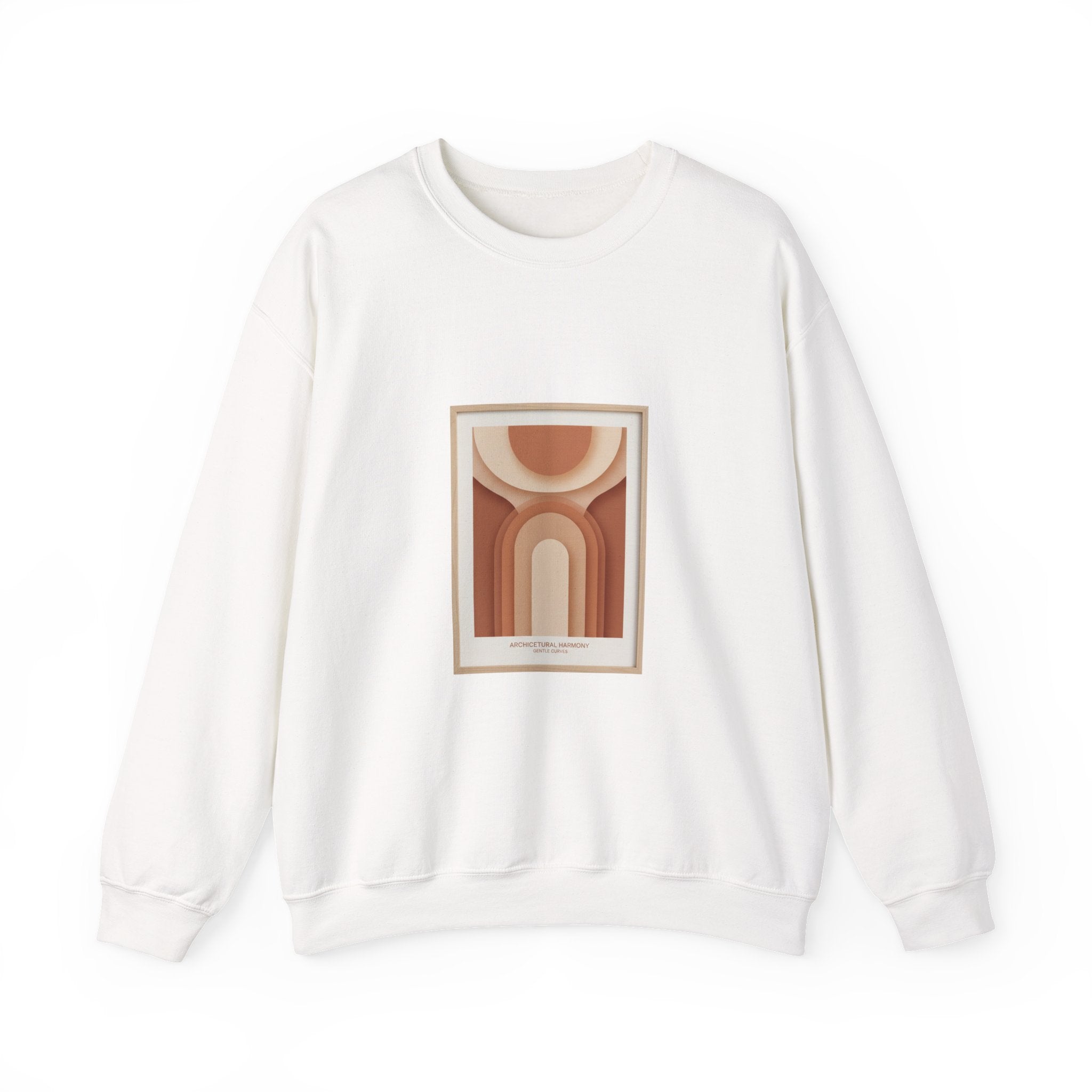 Terracotta Arch Abstract Sweatshirt | warm neutral shapes, clay tone art