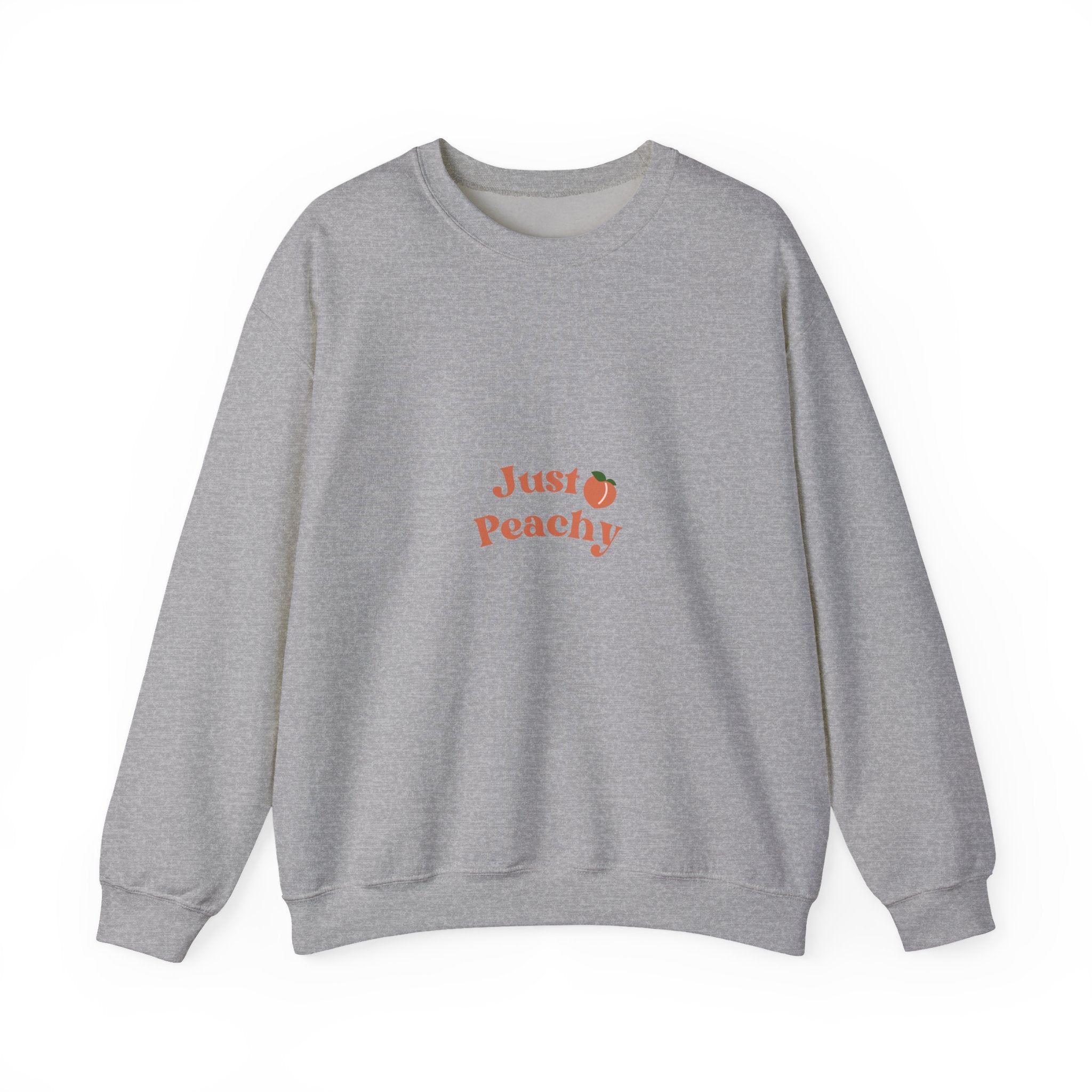 Just Peachy Crewneck Sweatshirt — Cute Peach Graphic Pullover