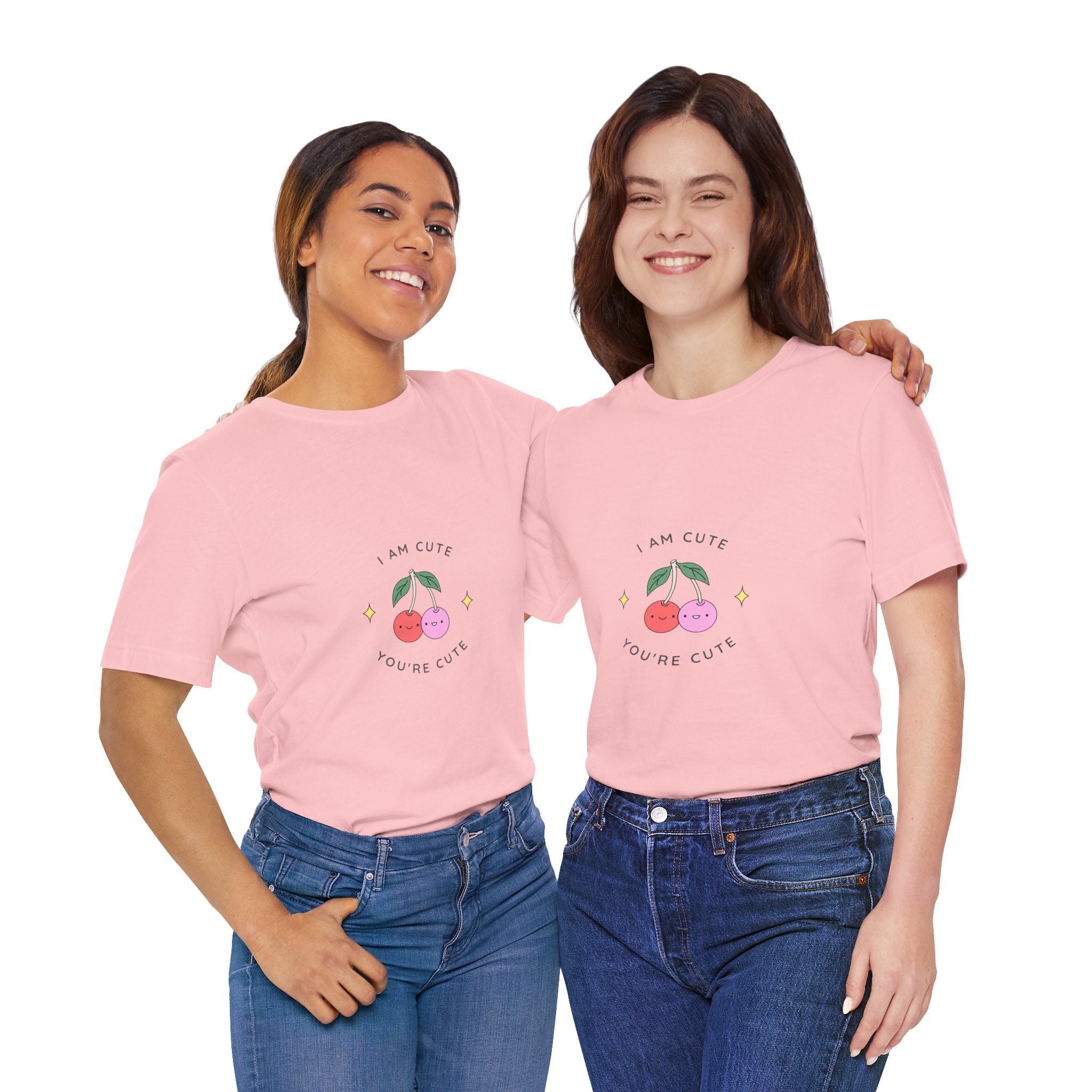 Cute Cherries Graphic Tee — "I Am Cute, You're Cute" Cute Fruit T-Shirt