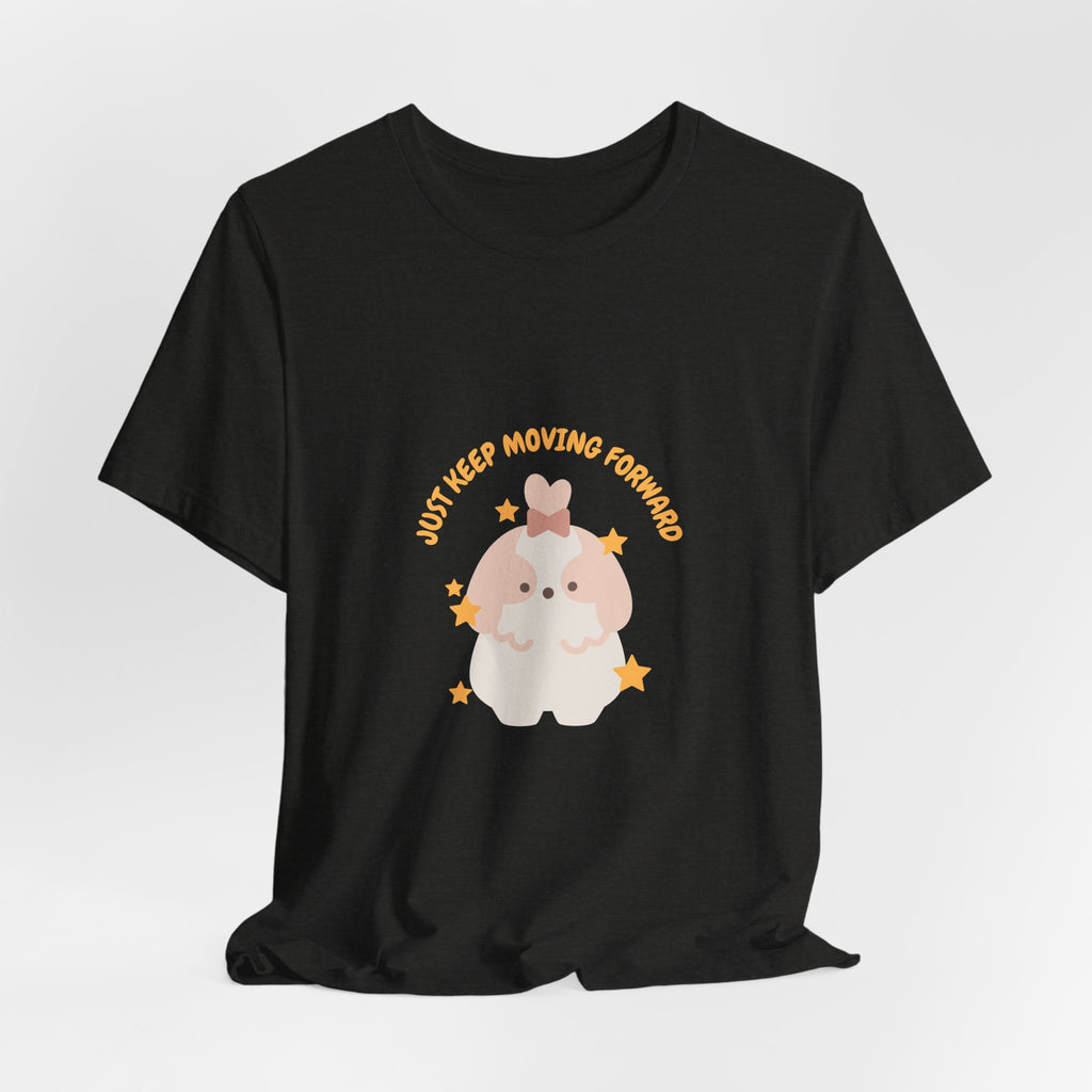 Cute Kawaii Bunny Tee — "Just Keep Moving Forward" Graphic T-Shirt