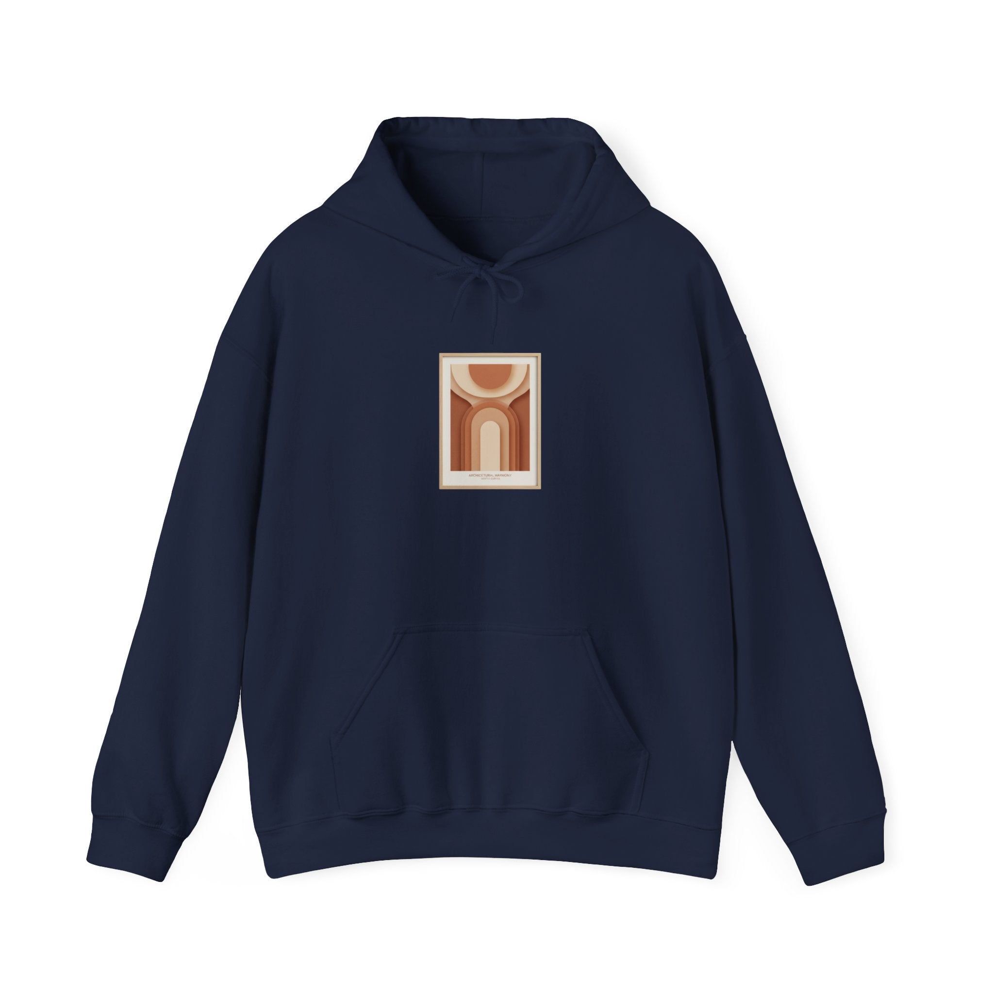 Terracotta Abstract Arch Hoodie | warm neutral shapes, boho arch design