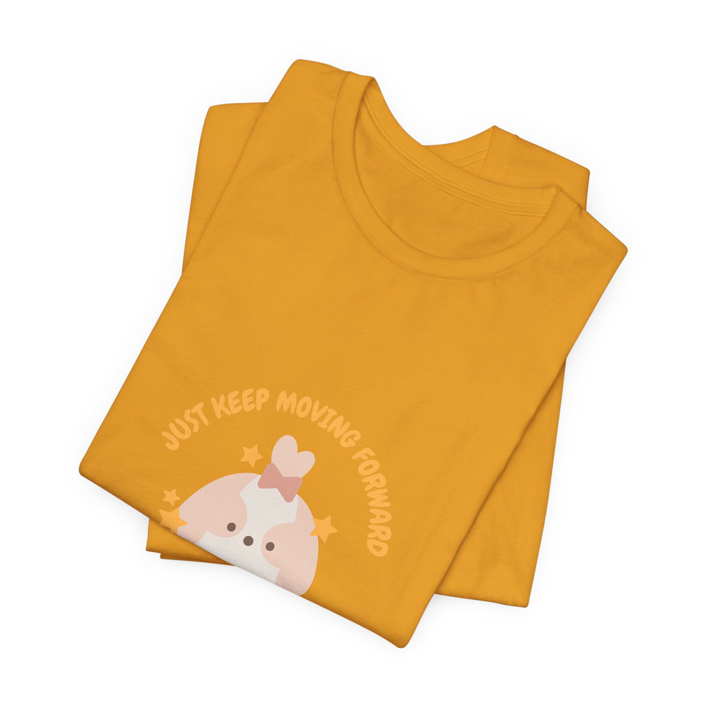 Cute Kawaii Bunny Tee — "Just Keep Moving Forward" Graphic T-Shirt