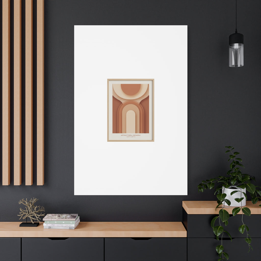 Terracotta Arch Abstract Canvas | Earthy Minimal Poster