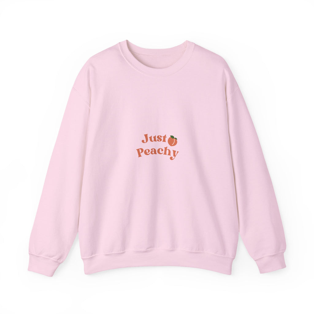 Just Peachy Crewneck Sweatshirt — Cute Peach Graphic Pullover