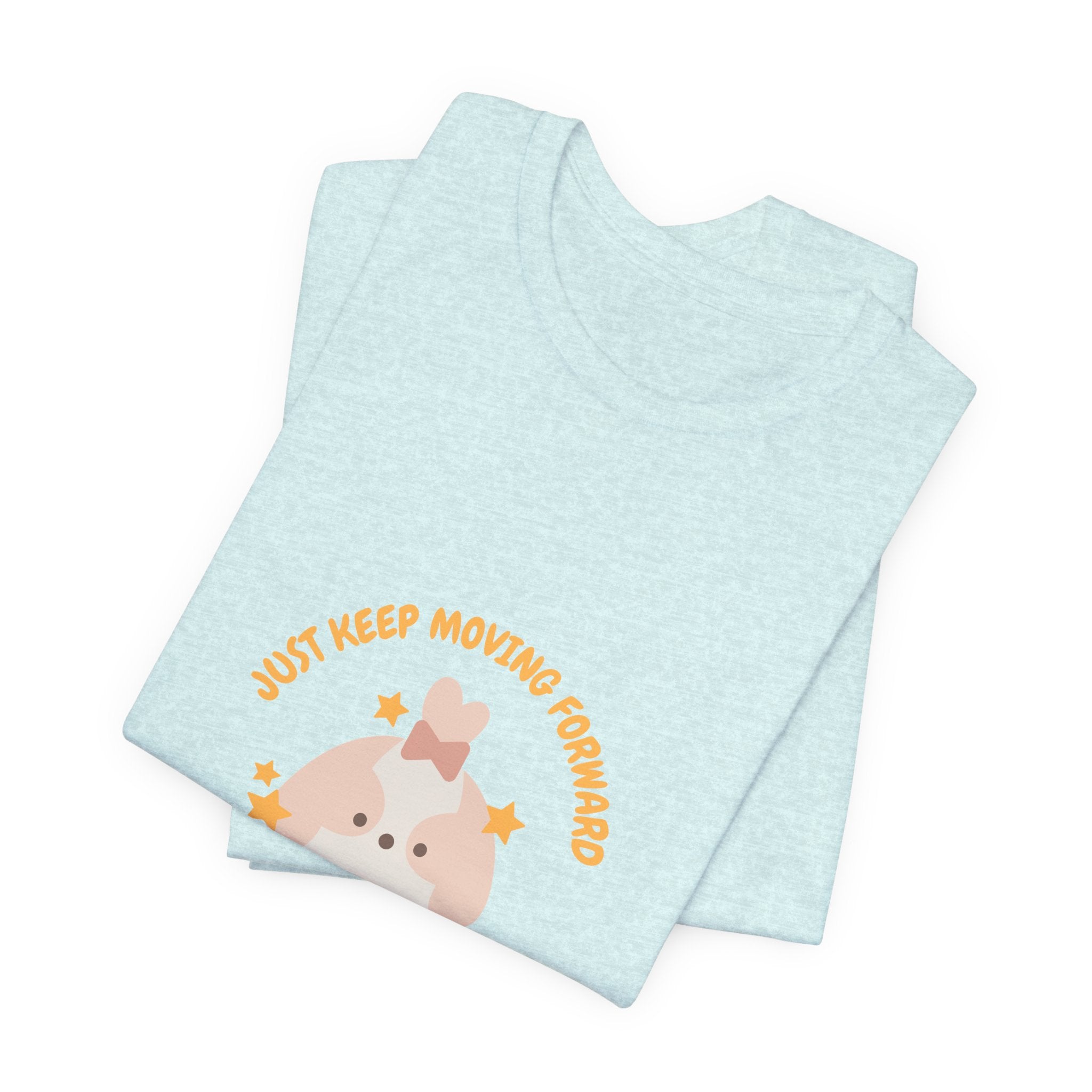 Cute Kawaii Bunny Tee — "Just Keep Moving Forward" Graphic T-Shirt