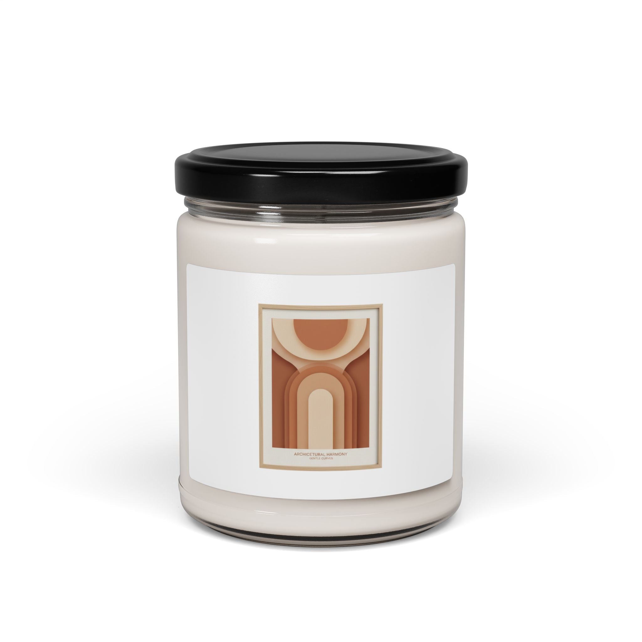 Terracotta Abstract Arch Candle, Soy Jar Candle | Warm Neutral Clay Tone Decor