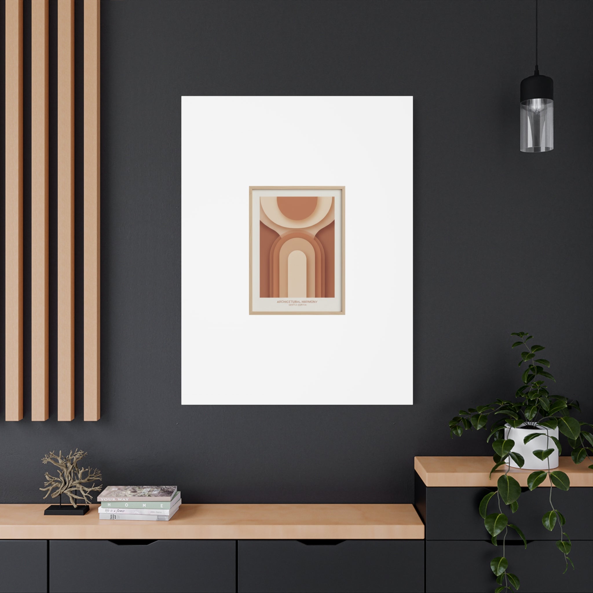 Terracotta Arch Abstract Canvas | Earthy Minimal Poster