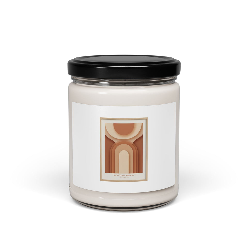 Terracotta Abstract Arch Candle, Soy Jar Candle | Warm Neutral Clay Tone Decor