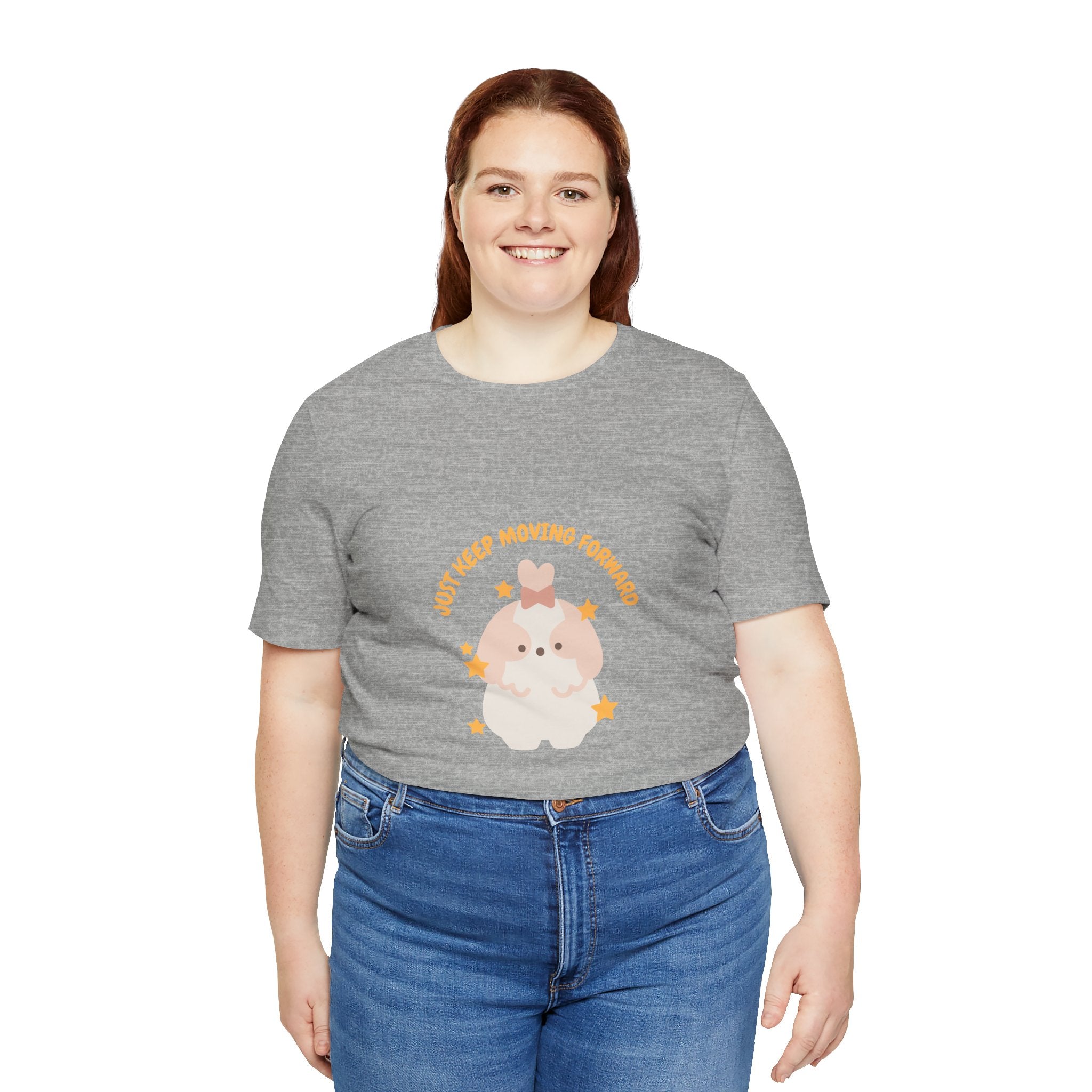 Cute Kawaii Bunny Tee — "Just Keep Moving Forward" Graphic T-Shirt