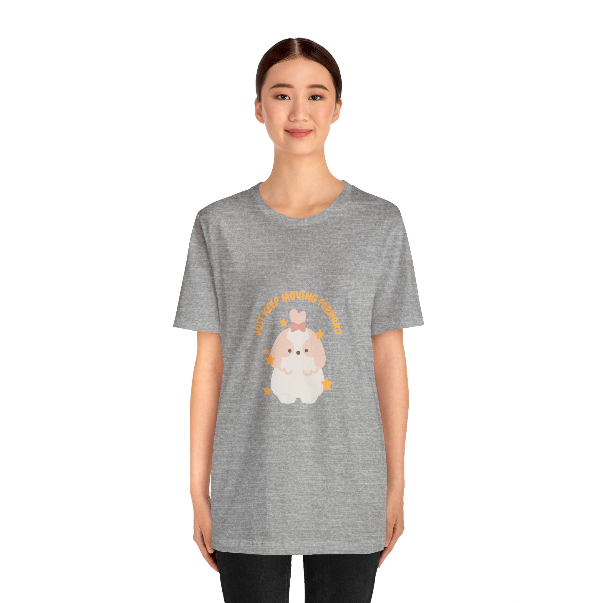 Cute Kawaii Bunny Tee — "Just Keep Moving Forward" Graphic T-Shirt