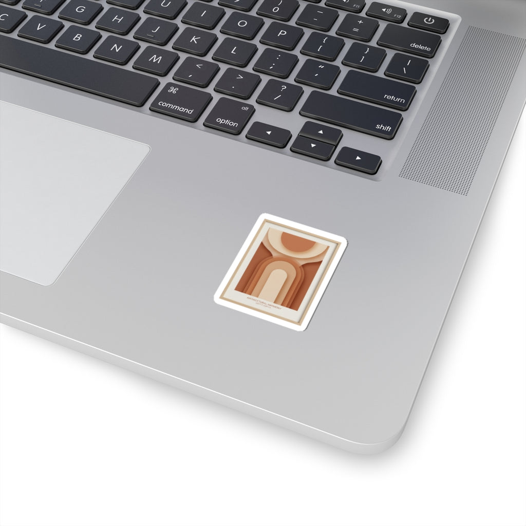 Terracotta Arch Abstract Sticker | earthy minimal, warm neutral shapes