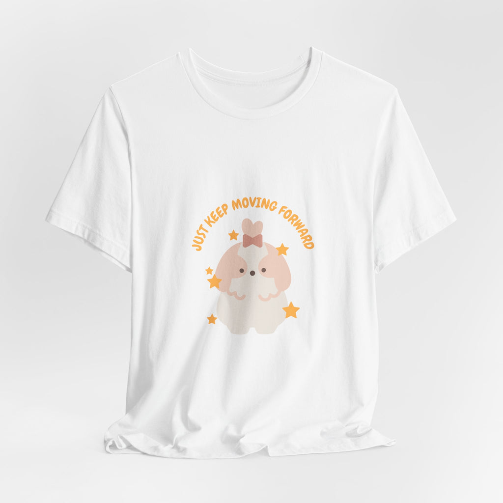 Cute Kawaii Bunny Tee — "Just Keep Moving Forward" Graphic T-Shirt
