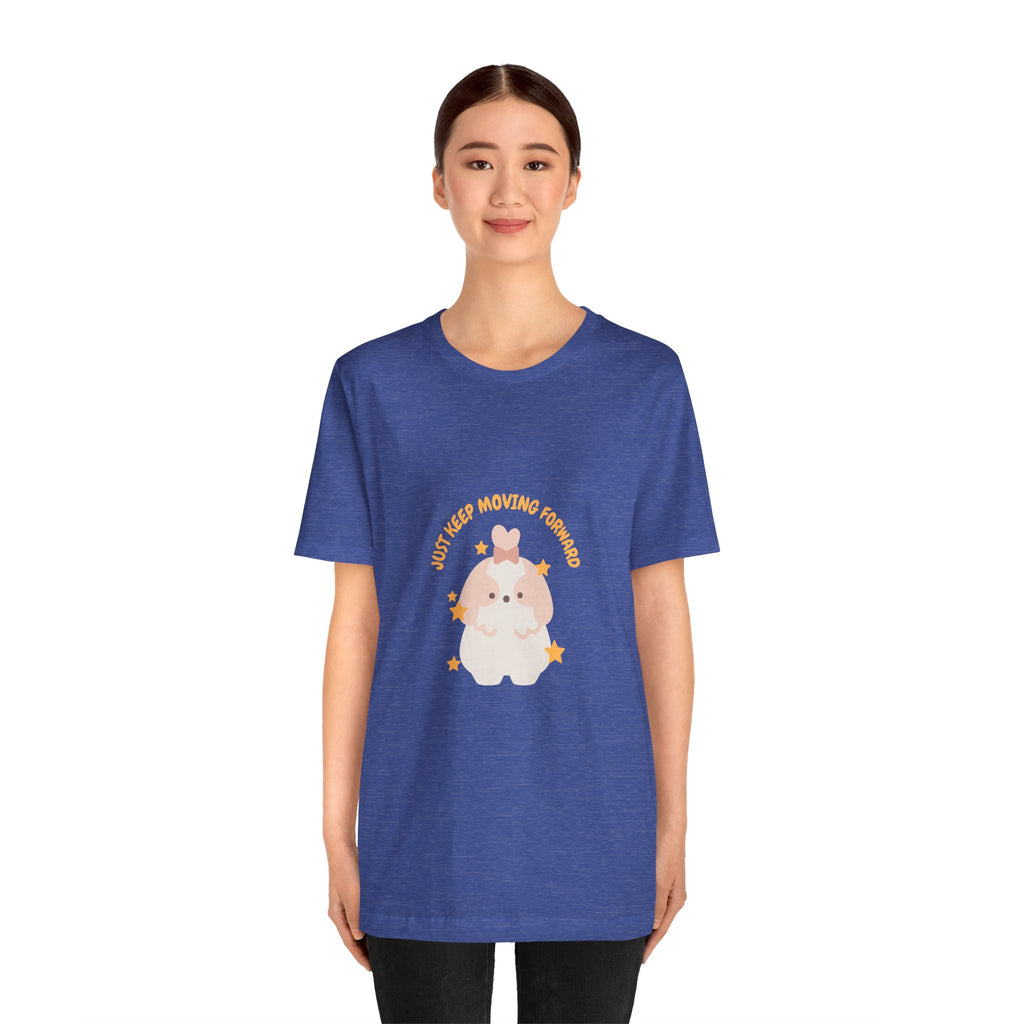 Cute Kawaii Bunny Tee — "Just Keep Moving Forward" Graphic T-Shirt