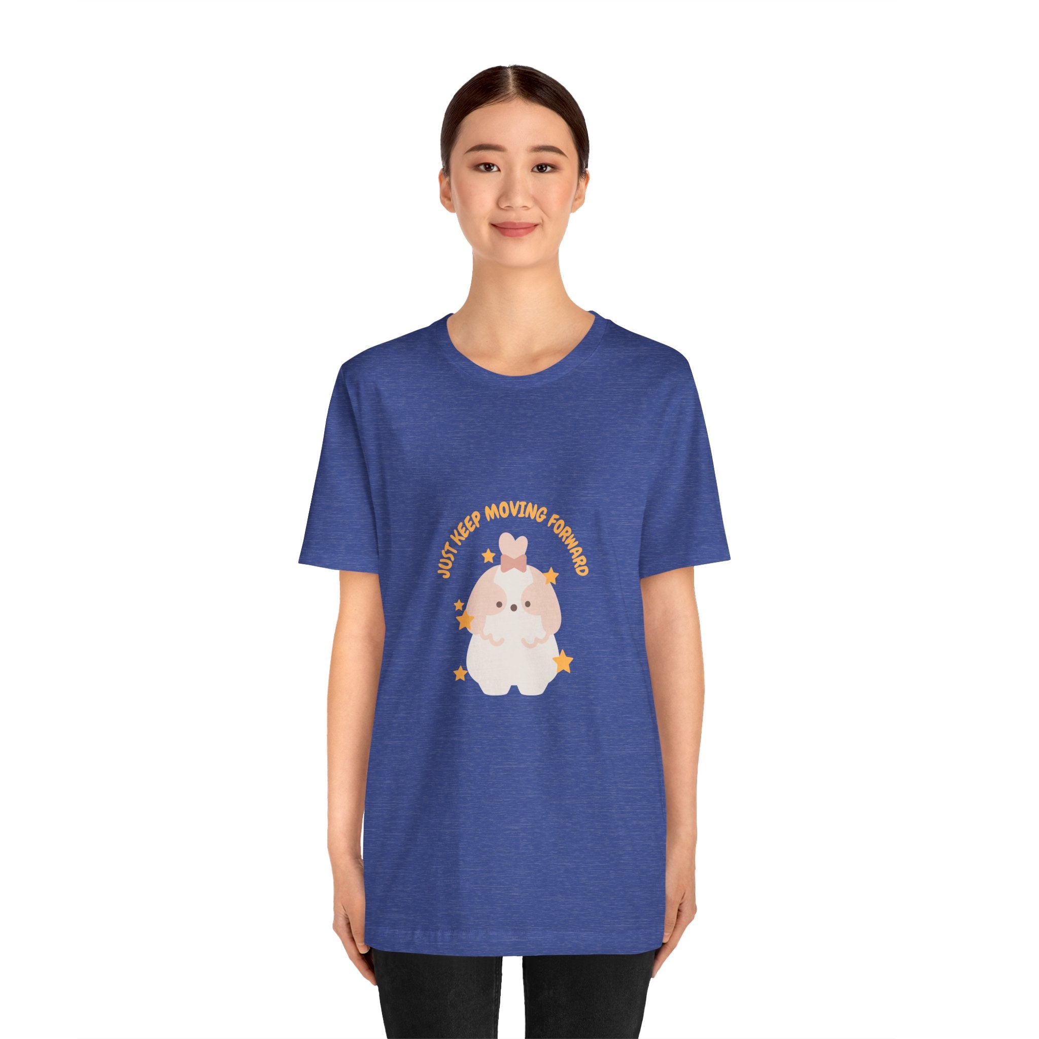 Cute Kawaii Bunny Tee — "Just Keep Moving Forward" Graphic T-Shirt