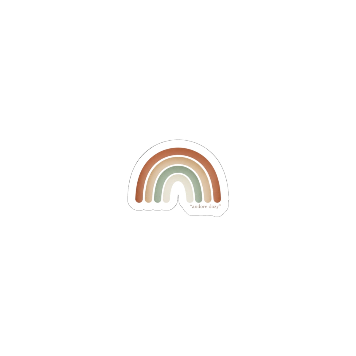 Neutral Rainbow Sticker | Muted Boho Arc, Terracotta Sage Pastel Vinyl