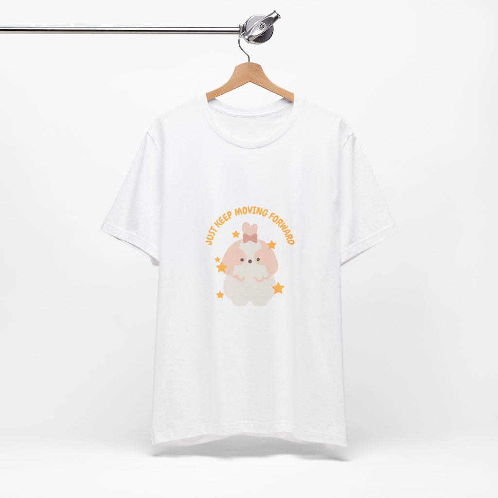 Cute Kawaii Bunny Tee — "Just Keep Moving Forward" Graphic T-Shirt