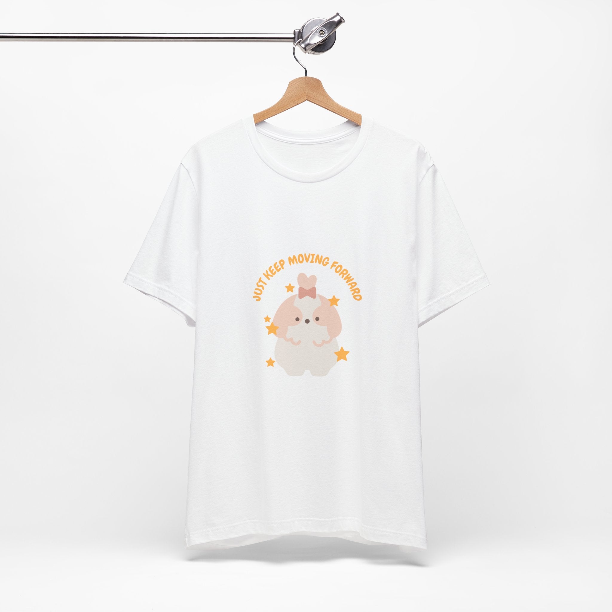 Cute Kawaii Bunny Tee — "Just Keep Moving Forward" Graphic T-Shirt