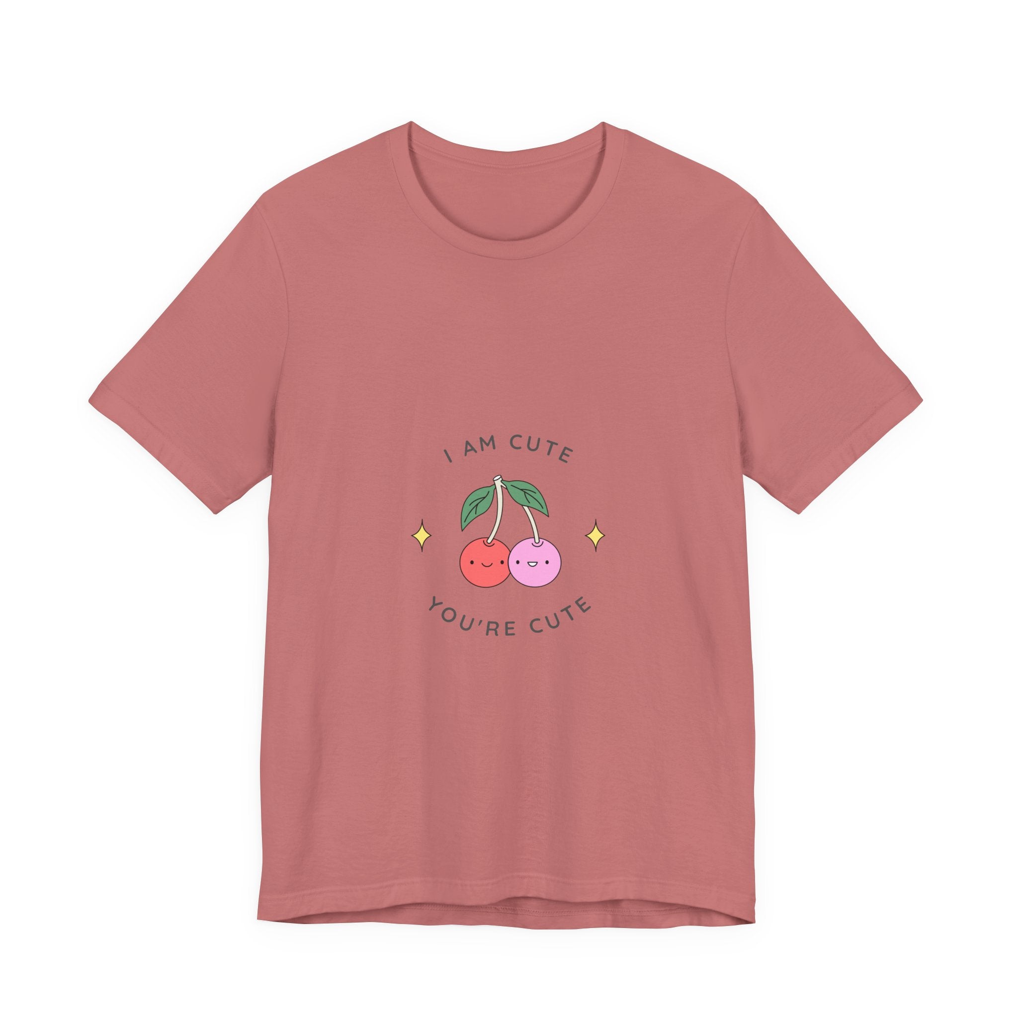 Cute Cherries Graphic Tee — "I Am Cute, You're Cute" Cute Fruit T-Shirt