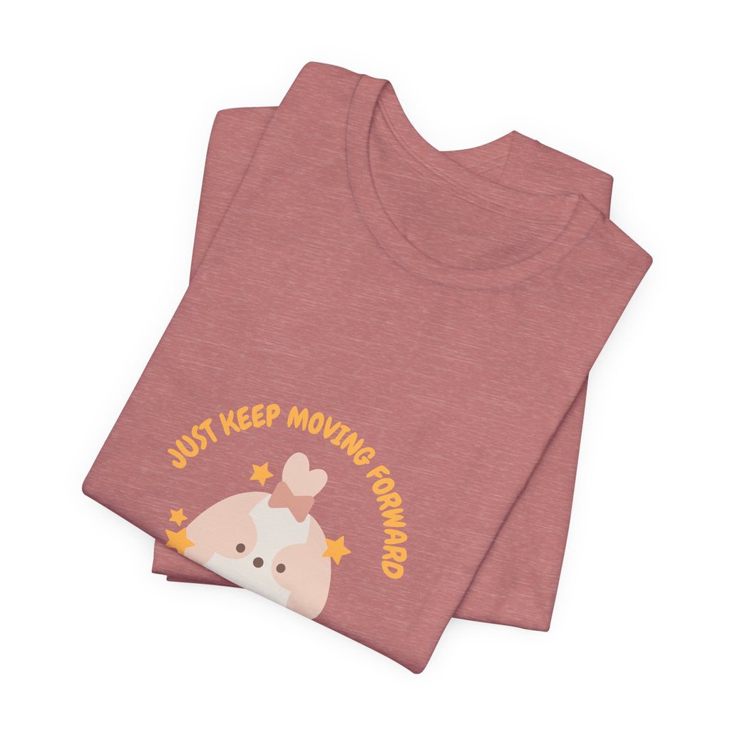 Cute Kawaii Bunny Tee — "Just Keep Moving Forward" Graphic T-Shirt