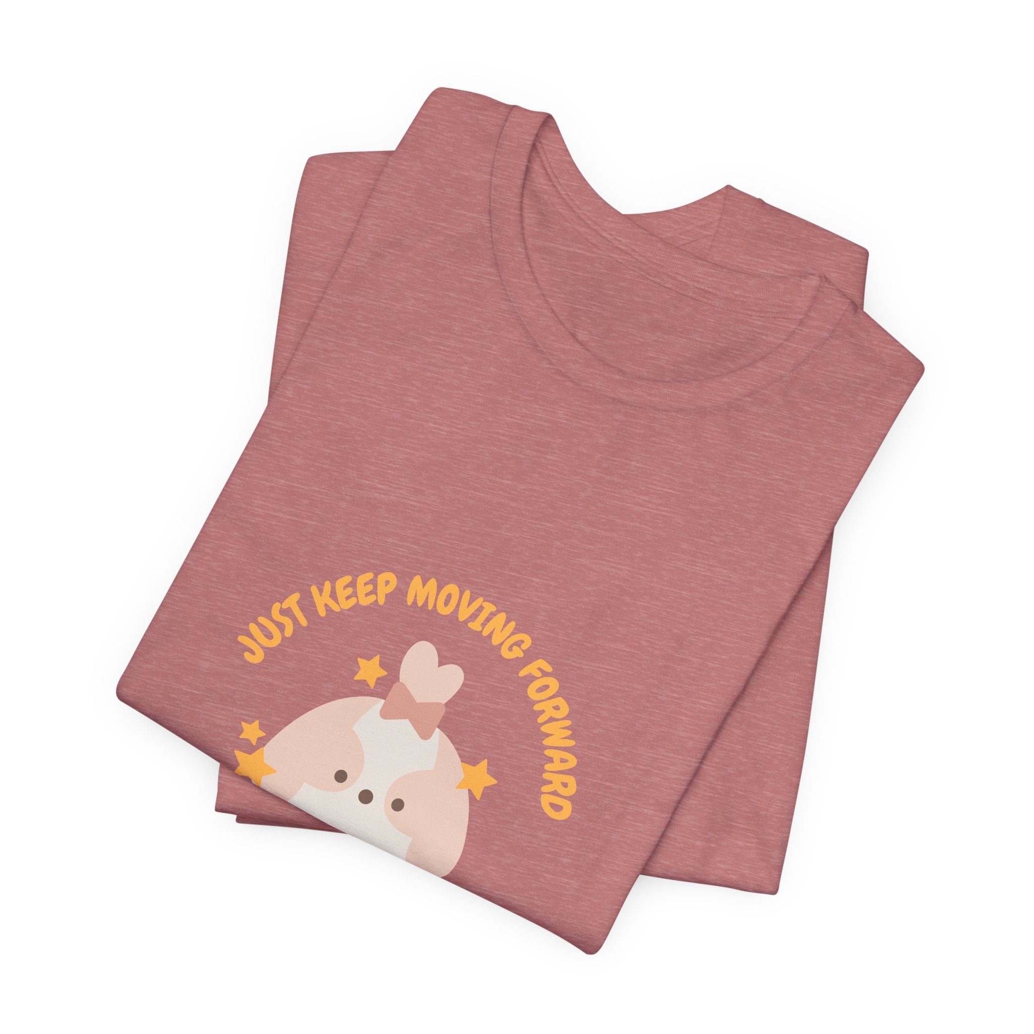 Cute Kawaii Bunny Tee — "Just Keep Moving Forward" Graphic T-Shirt