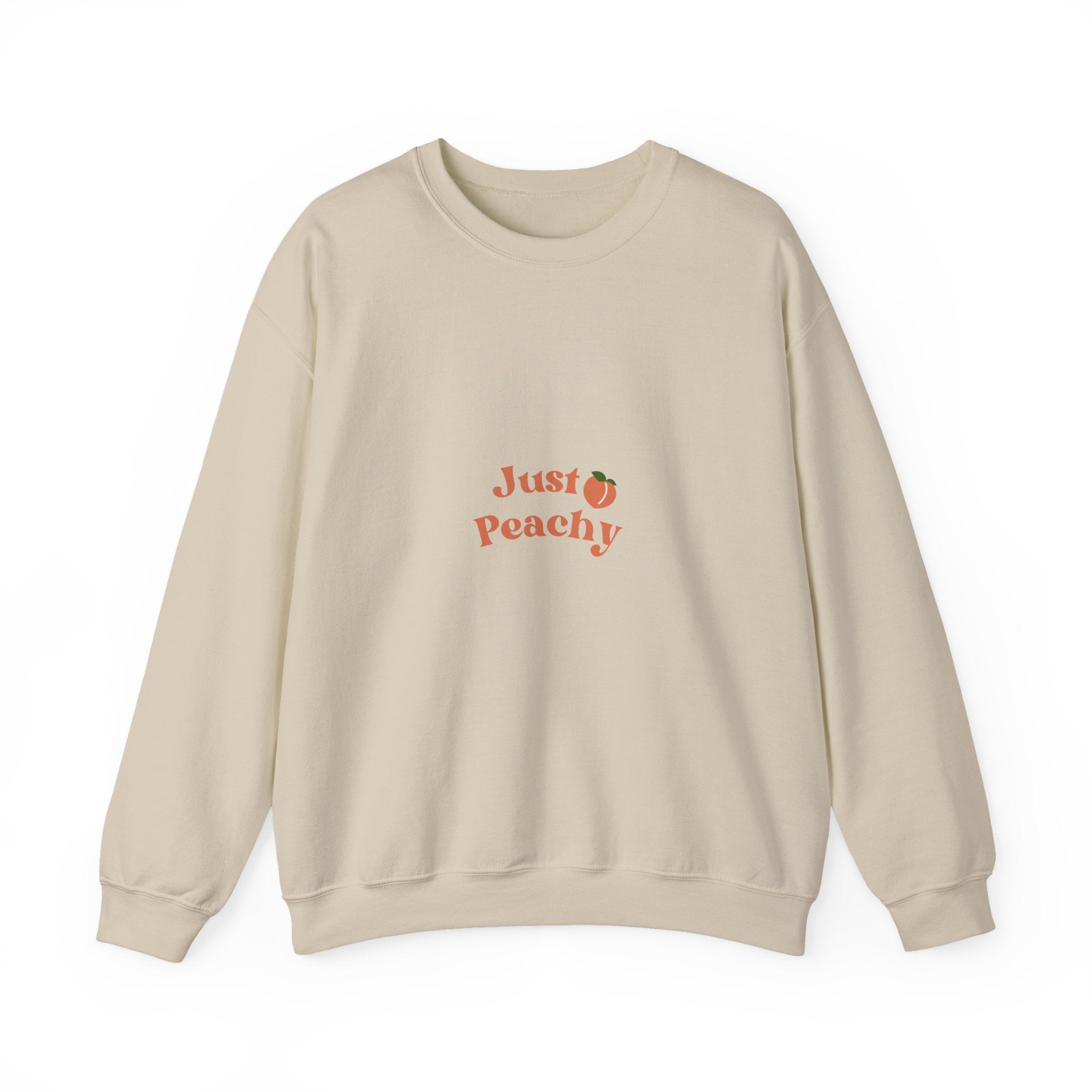 Just Peachy Crewneck Sweatshirt — Cute Peach Graphic Pullover