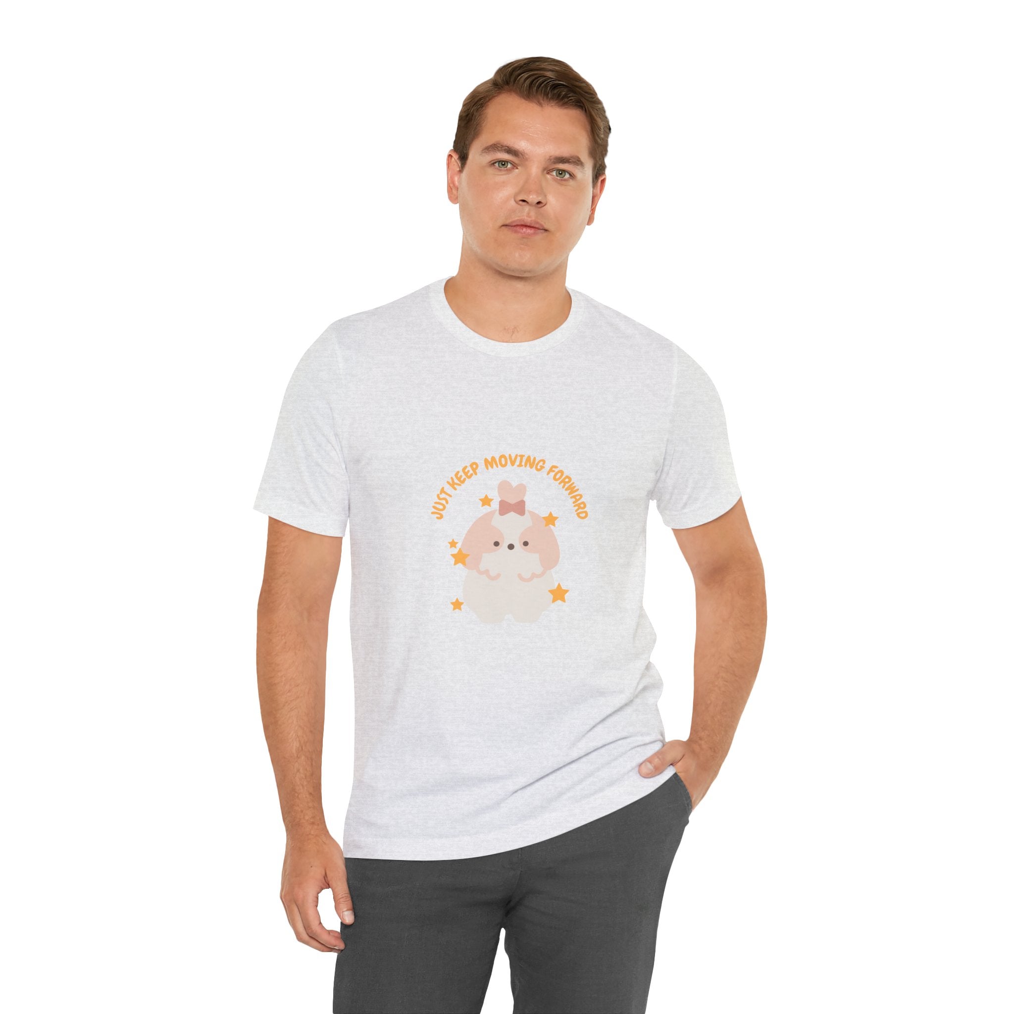 Cute Kawaii Bunny Tee — "Just Keep Moving Forward" Graphic T-Shirt