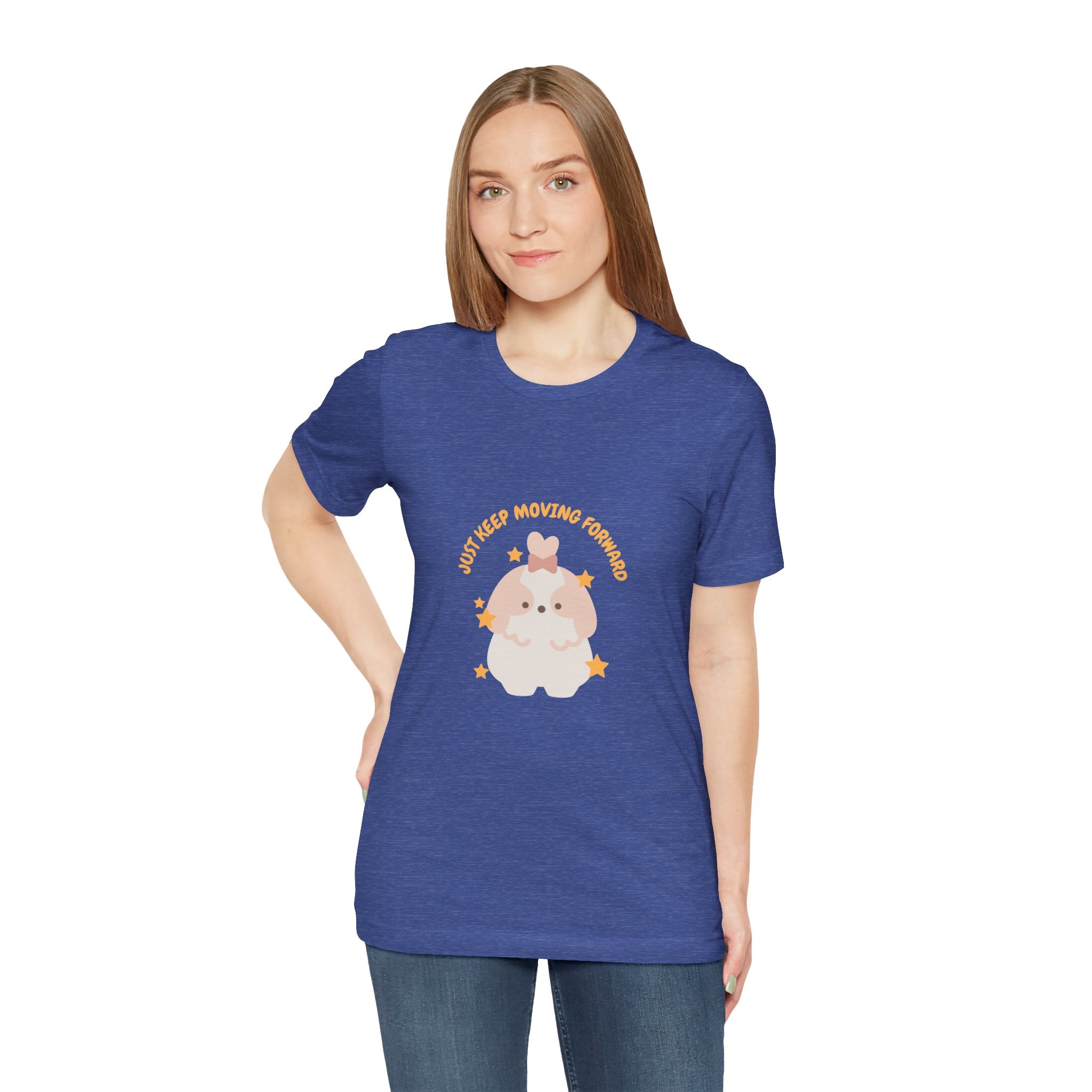 Cute Kawaii Bunny Tee — "Just Keep Moving Forward" Graphic T-Shirt