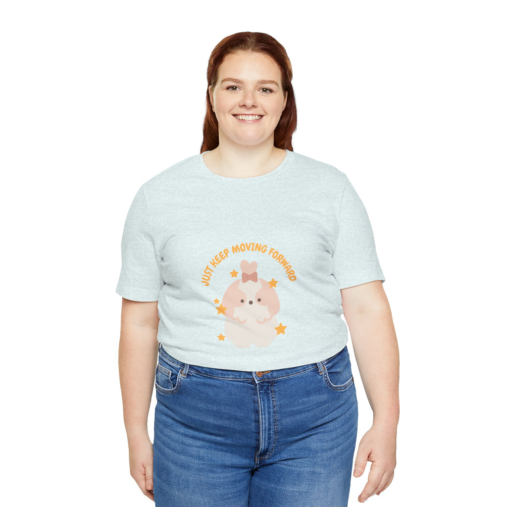 Cute Kawaii Bunny Tee — "Just Keep Moving Forward" Graphic T-Shirt