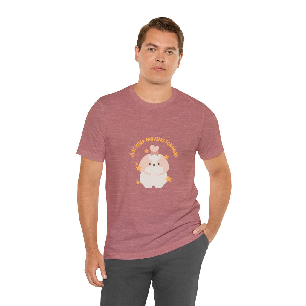 Cute Kawaii Bunny Tee — "Just Keep Moving Forward" Graphic T-Shirt