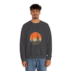 Hello Sunshine Crewneck Sweatshirt — Retro Sunset Cactus Graphic